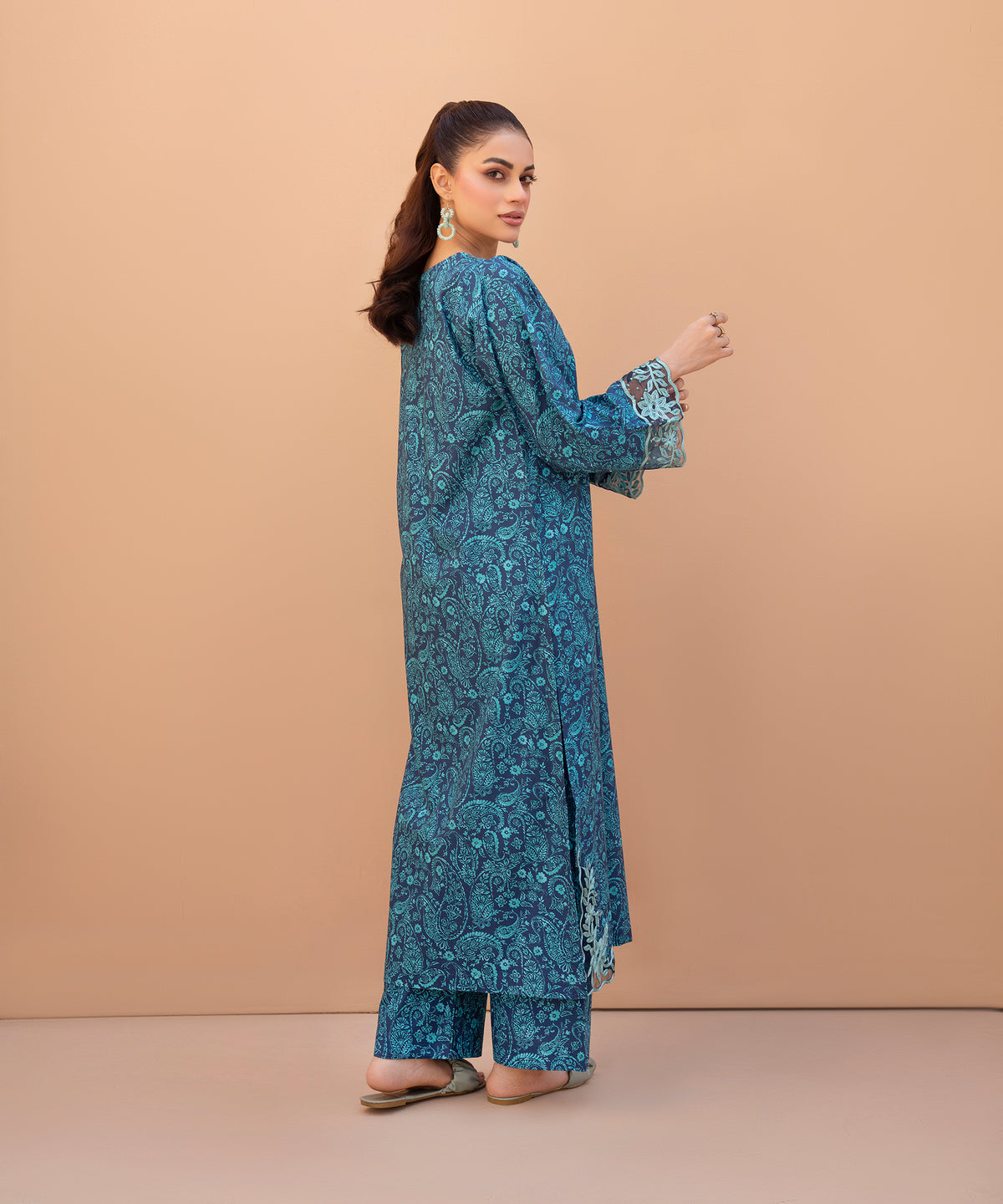 2PC Printed Embroidered Suit  - LDS 1331