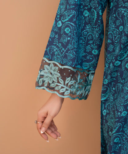 2PC Printed Embroidered Suit  - LDS 1331
