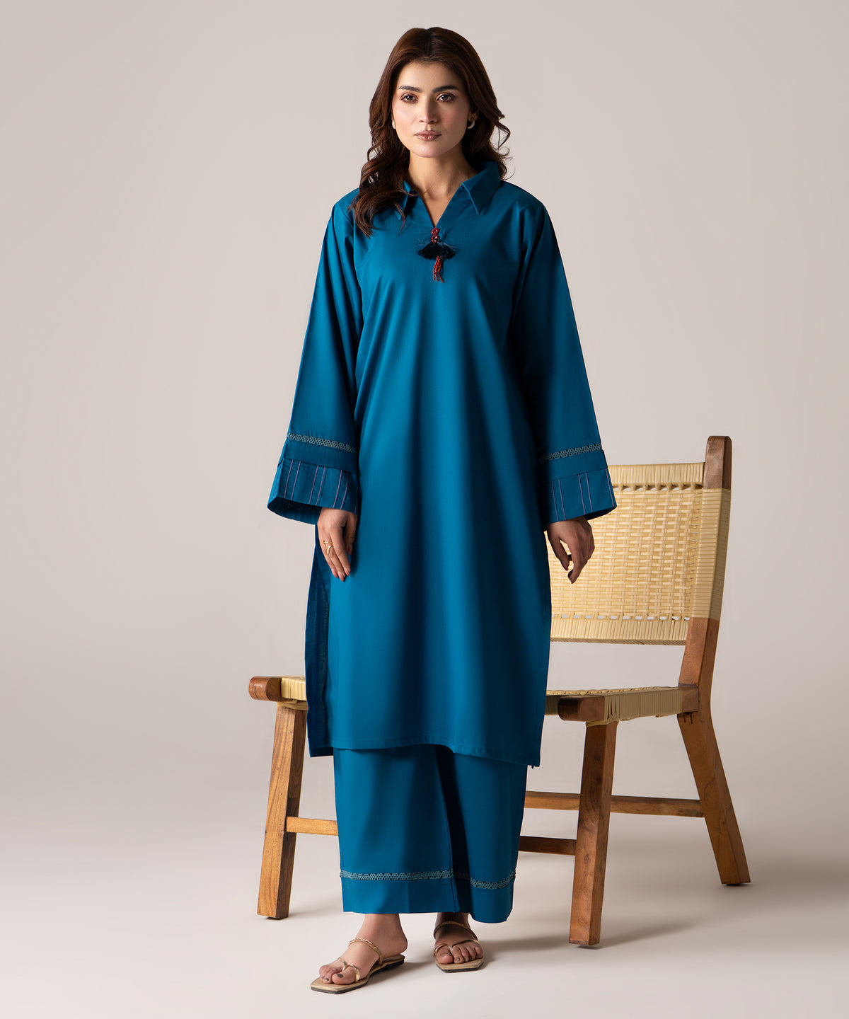Women Solid 2 Piece Suit - LDS1358