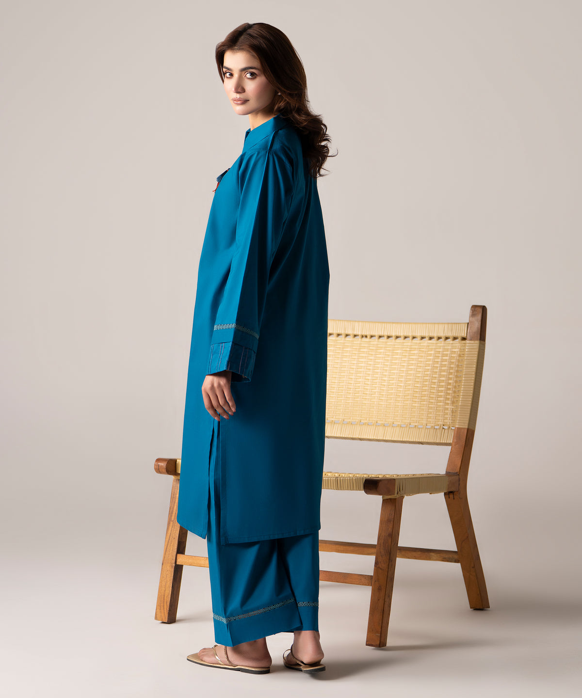 Women Solid 2 Piece Suit - LDS1358