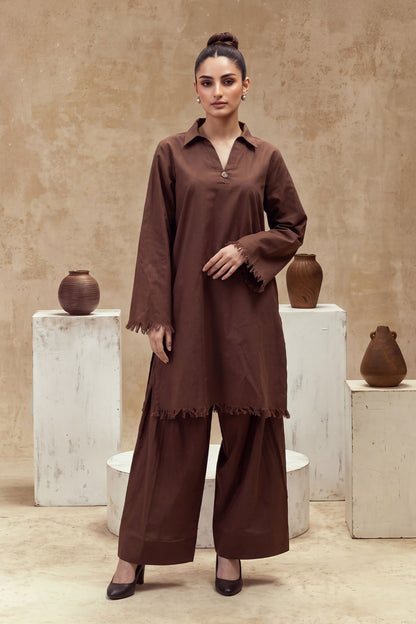 Women 2 Piece Solid Suit - LDS2148