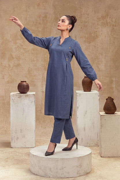 Women 2 Piece Solid Suit - LDS2314