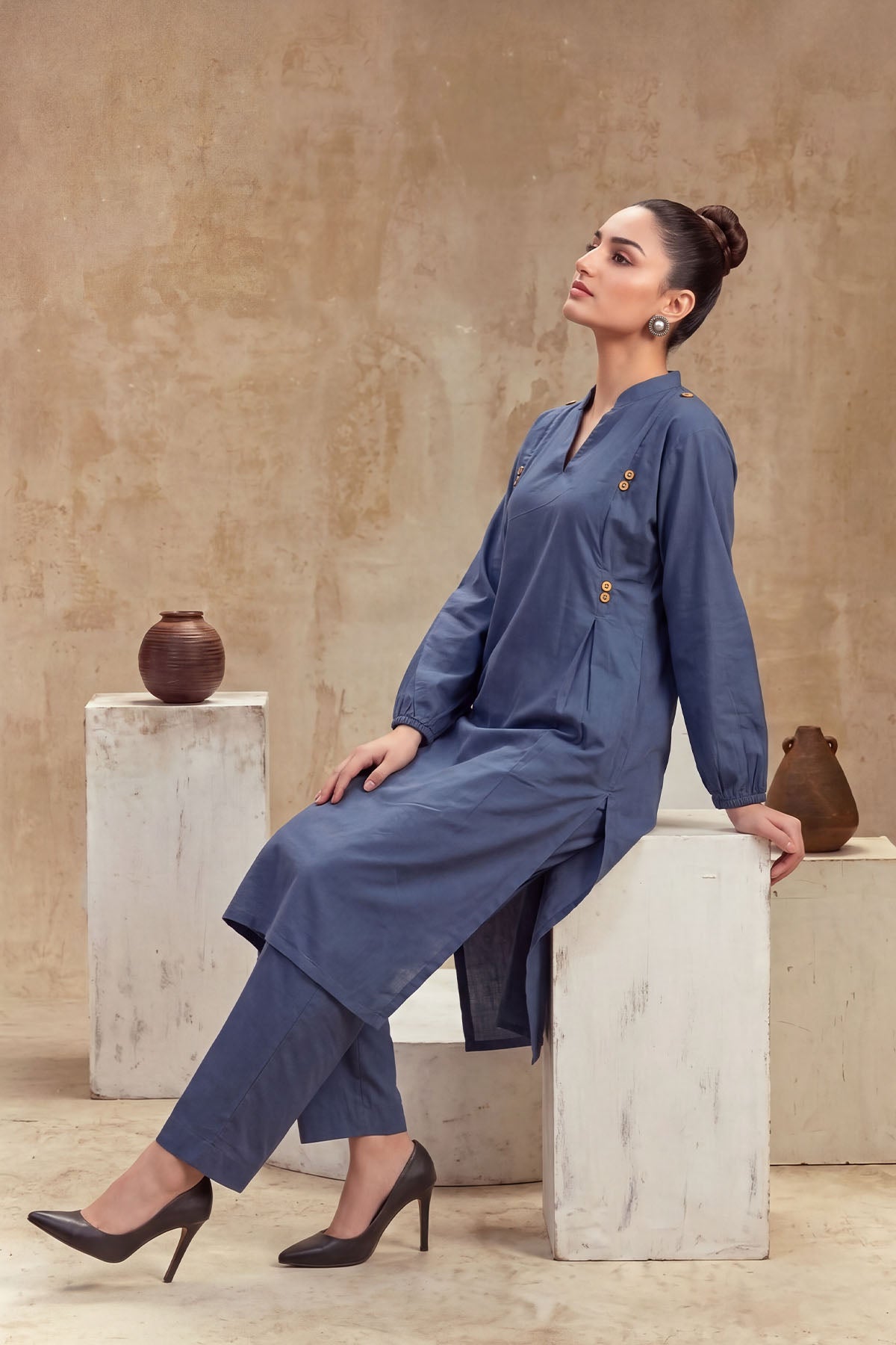 Women 2 Piece Solid Suit - LDS2314