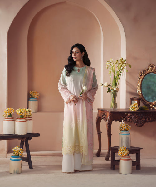 Women Solid Embroidered 3 Piece Suit - QUN072