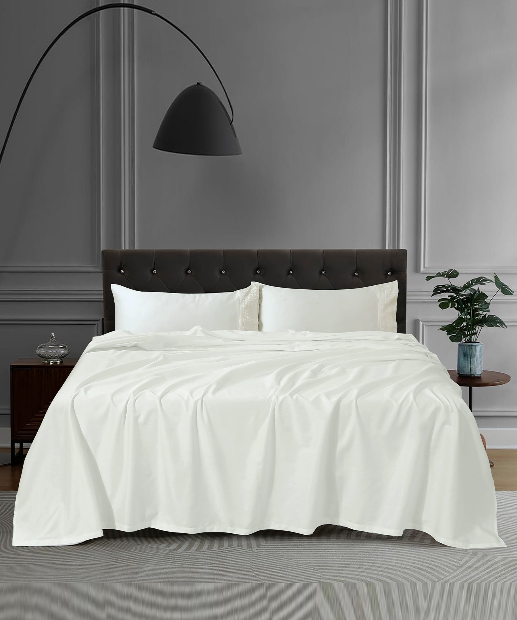 Plain Satin Bedsheet Set 26 - (Hotel Collection)