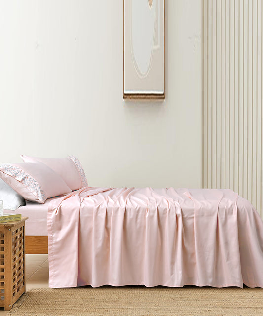 Plain Satin Bedsheet Set 27 - (Hotel Collection)