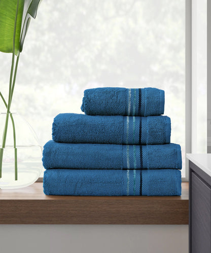Channel Border Towel - Blue