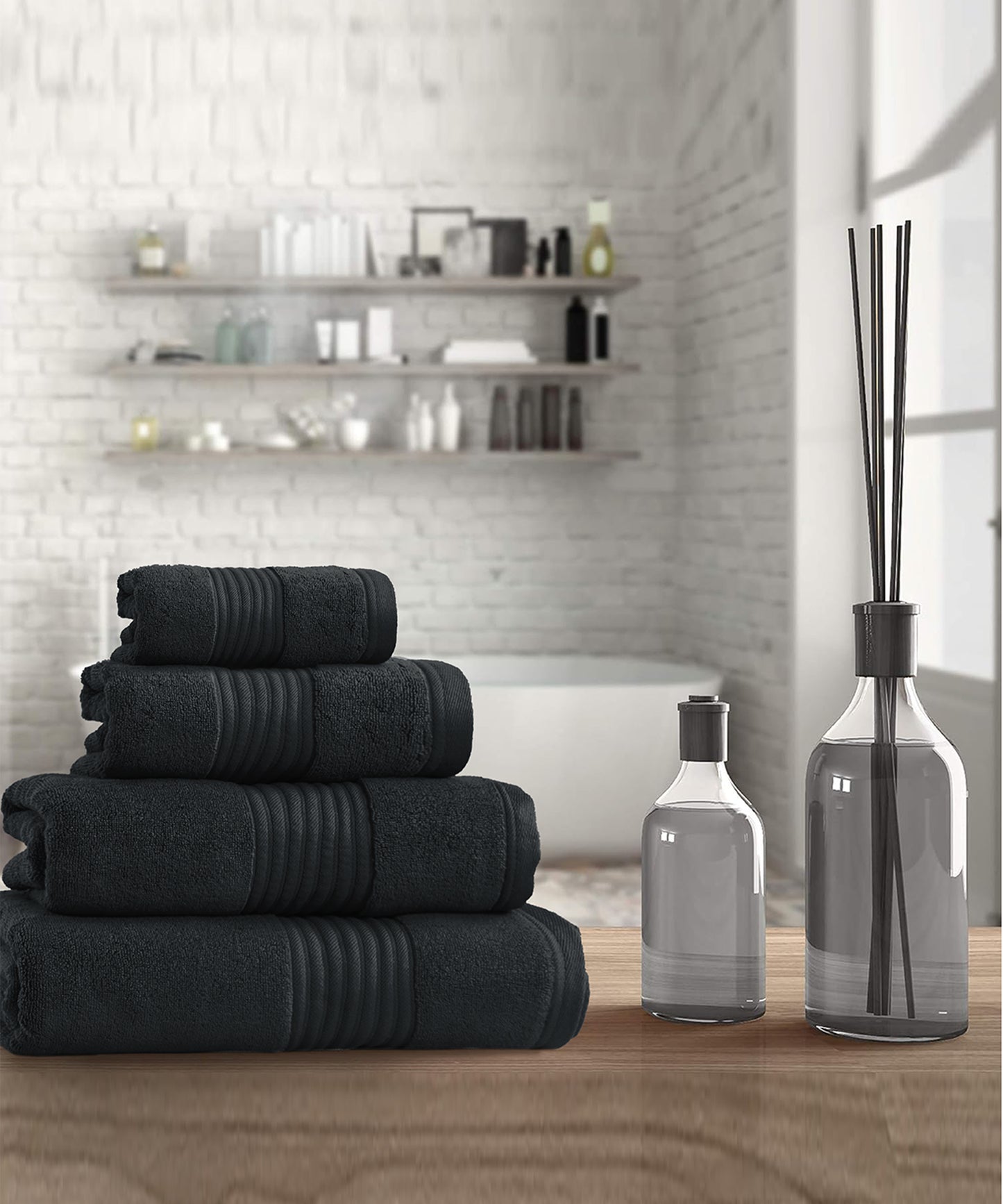 Black Micro Cotton Towel - SS25