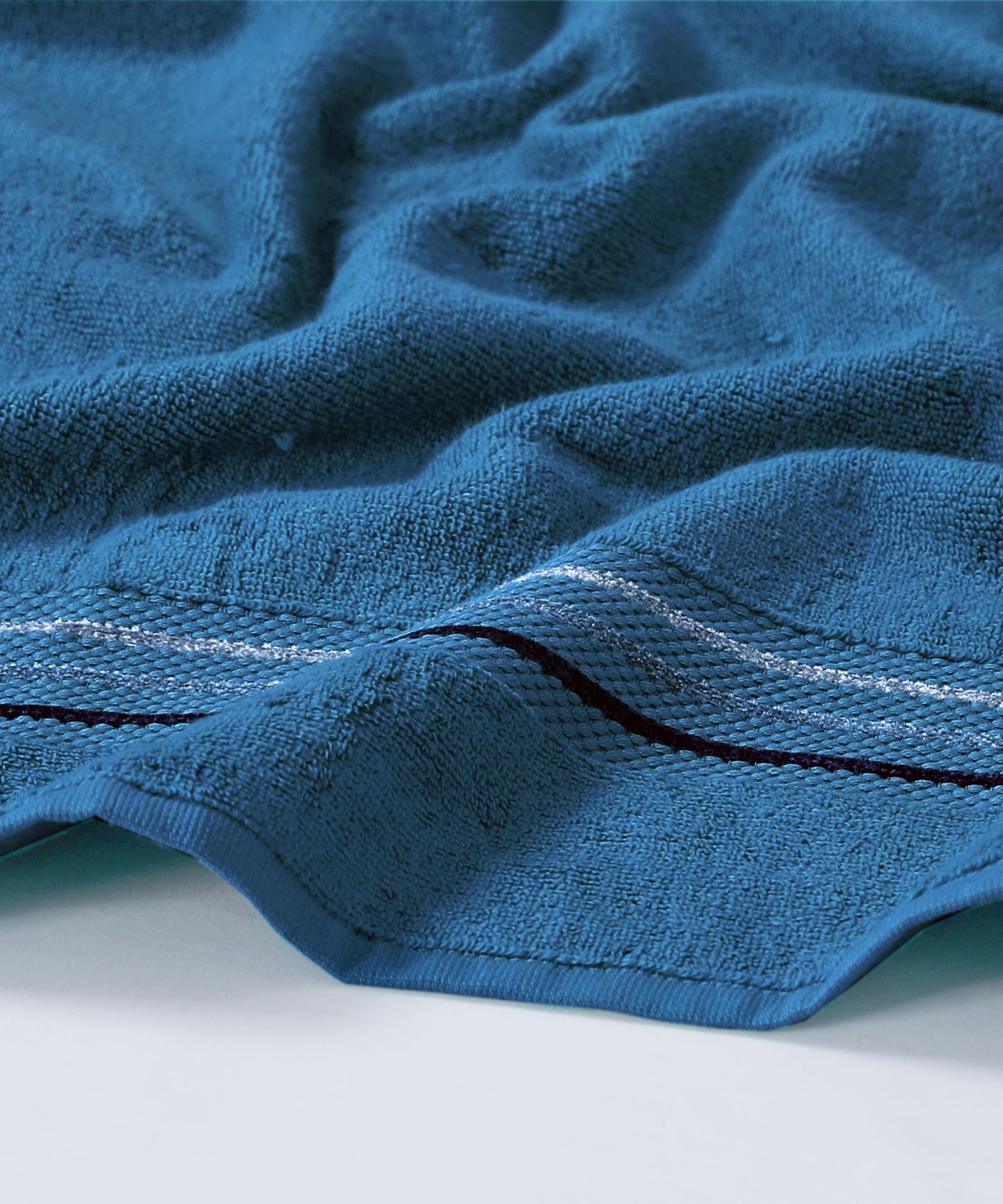 Channel Border Towel - Blue