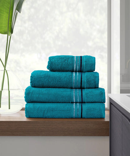 Channel Border Towel - Green