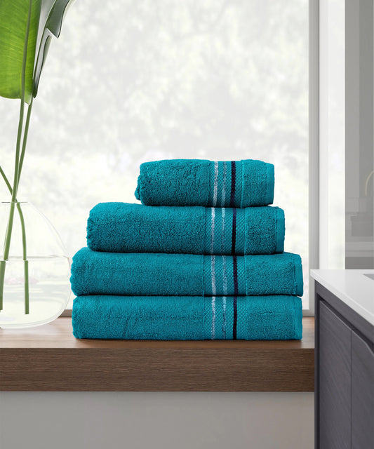 Channel Border Towel - Green
