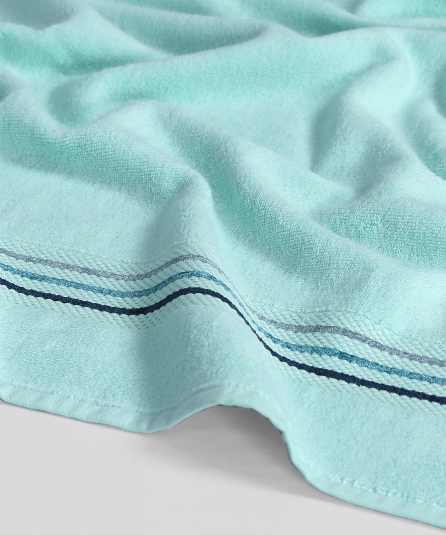 Channel Border Towel - Mint