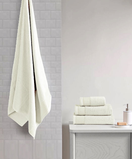 Waffle Pop Corn Towel Off White