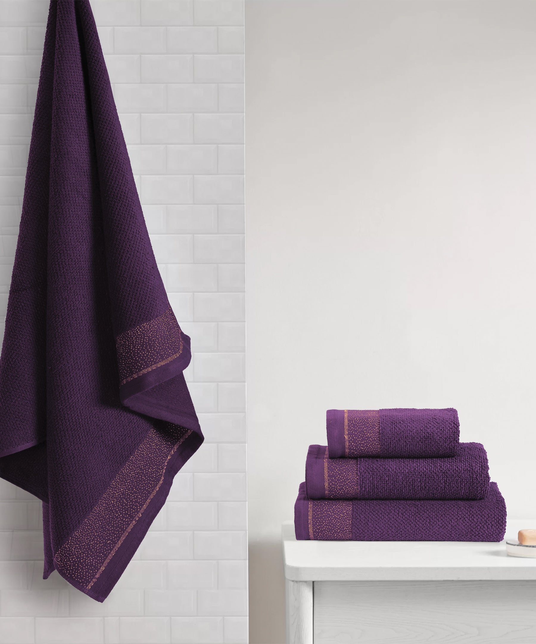 Waffle Pop Corn Towel Dark Purple