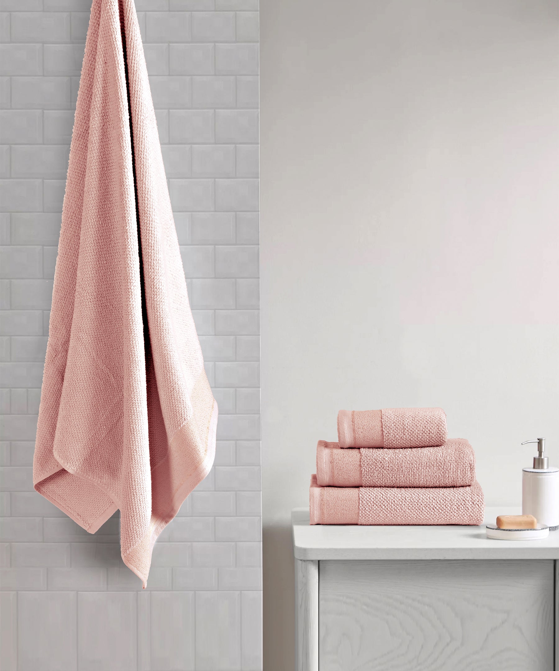 Waffle Pop Corn Towel Pink