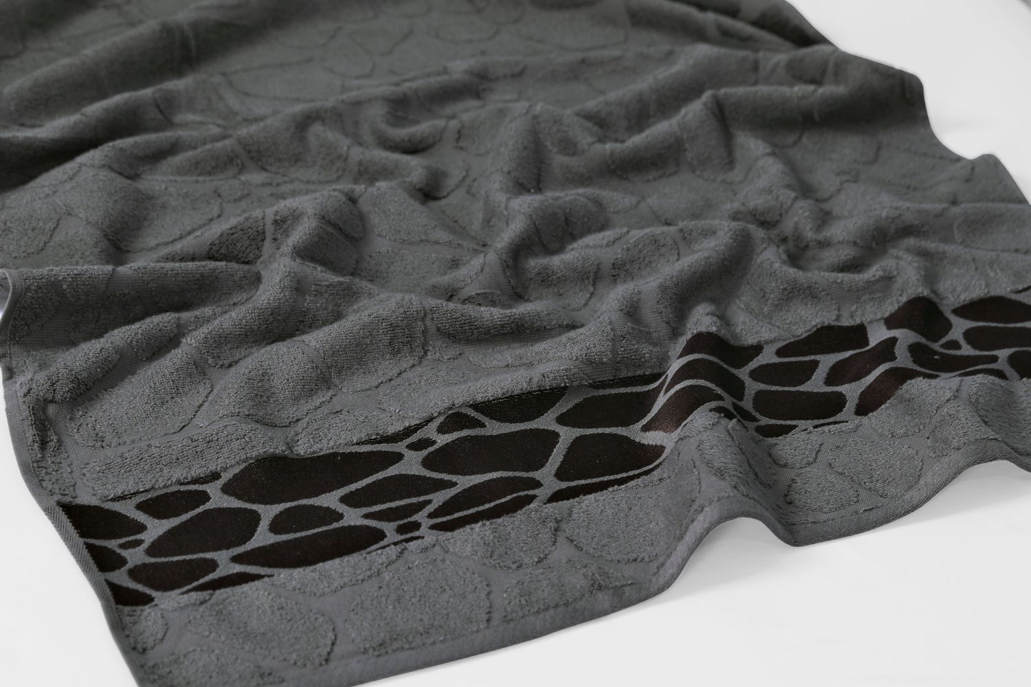 Jacquard Towel - Charcoal grey