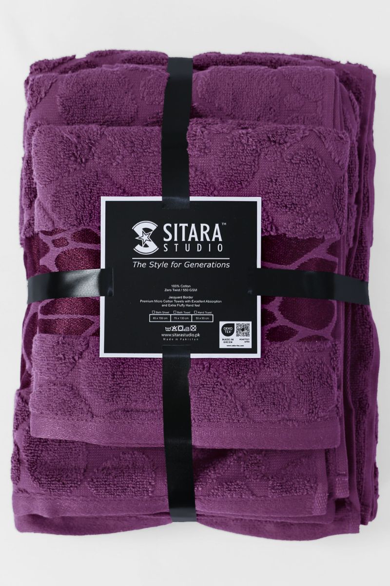 Jacquard Towel - Dark Purple