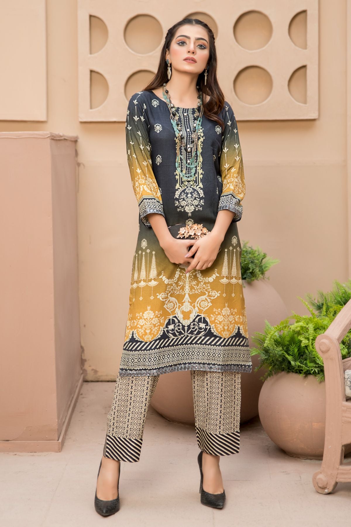 2PC Anarkali Digital Linen 10