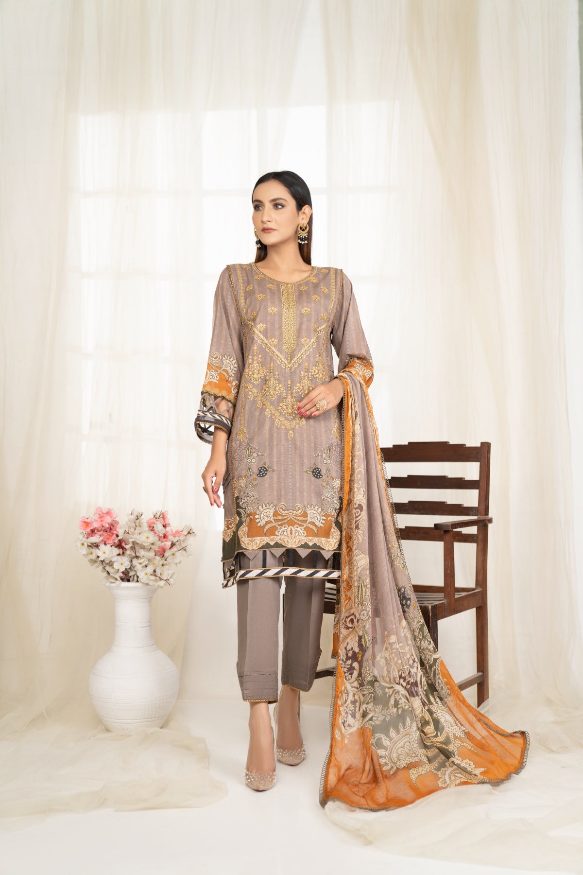 3 Piece UNIVERSAL DIGITAL Embroidered - 121
