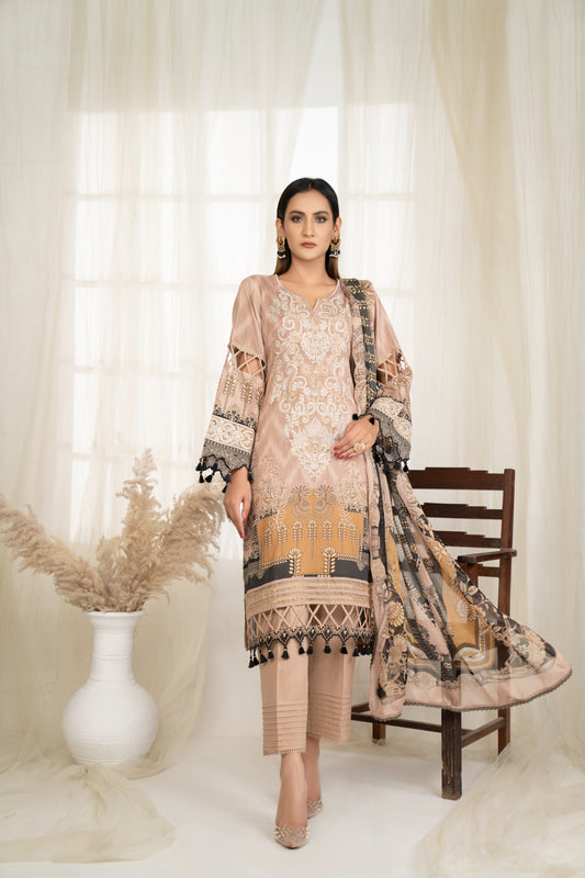 3 Piece UNIVERSAL DIGITAL Embroidered - 122