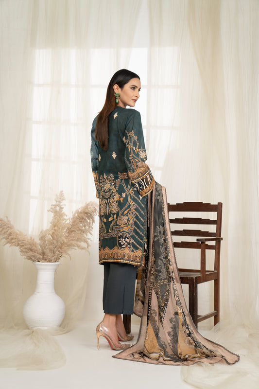 3 Piece UNIVERSAL DIGITAL Embroidered - 123