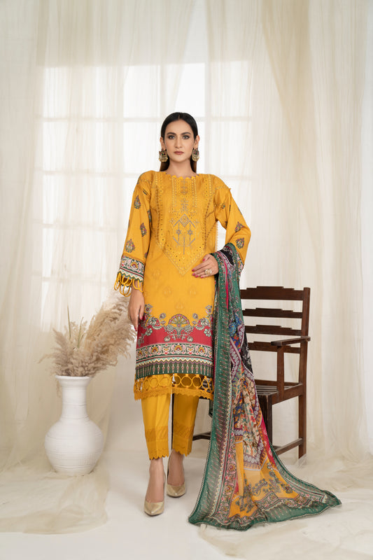 3 Piece UNIVERSAL DIGITAL Embroidered - 125