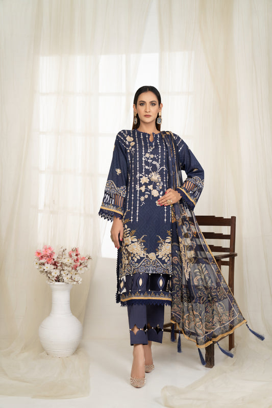 3 Piece UNIVERSAL DIGITAL Embroidered - 126