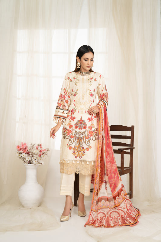 3 Piece UNIVERSAL DIGITAL Embroidered - 129