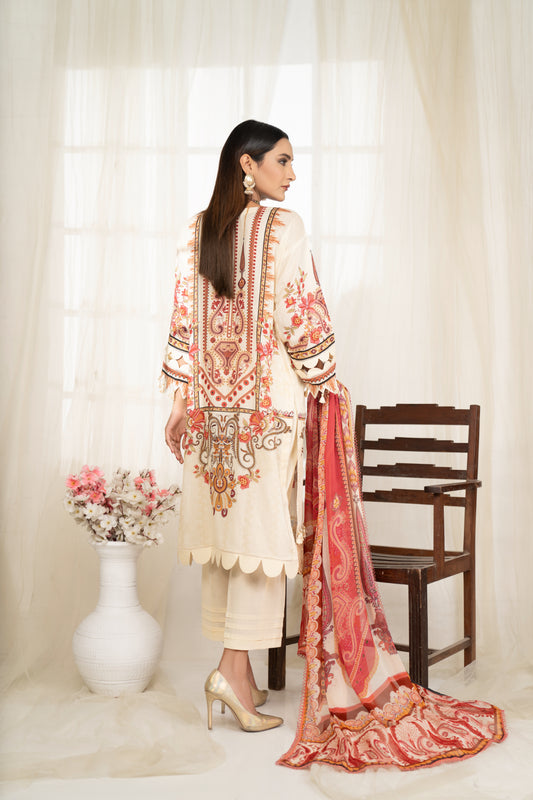 3 Piece UNIVERSAL DIGITAL Embroidered - 129