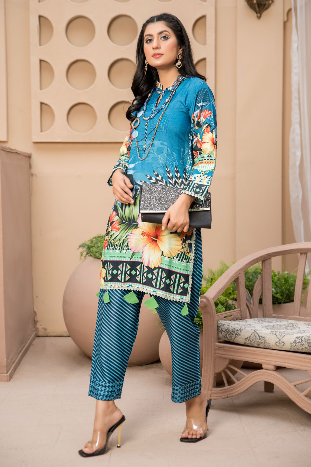 2PC Anarkali Digital Linen 03