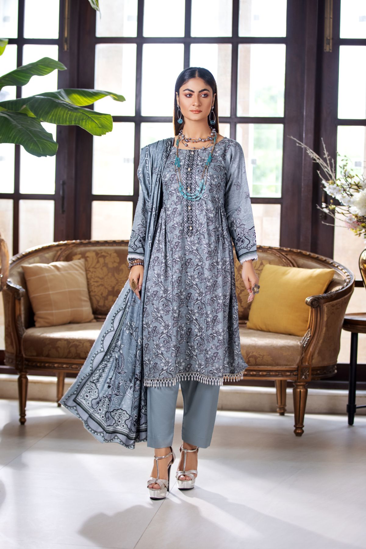 3PC Anarkali Digital Linen 49
