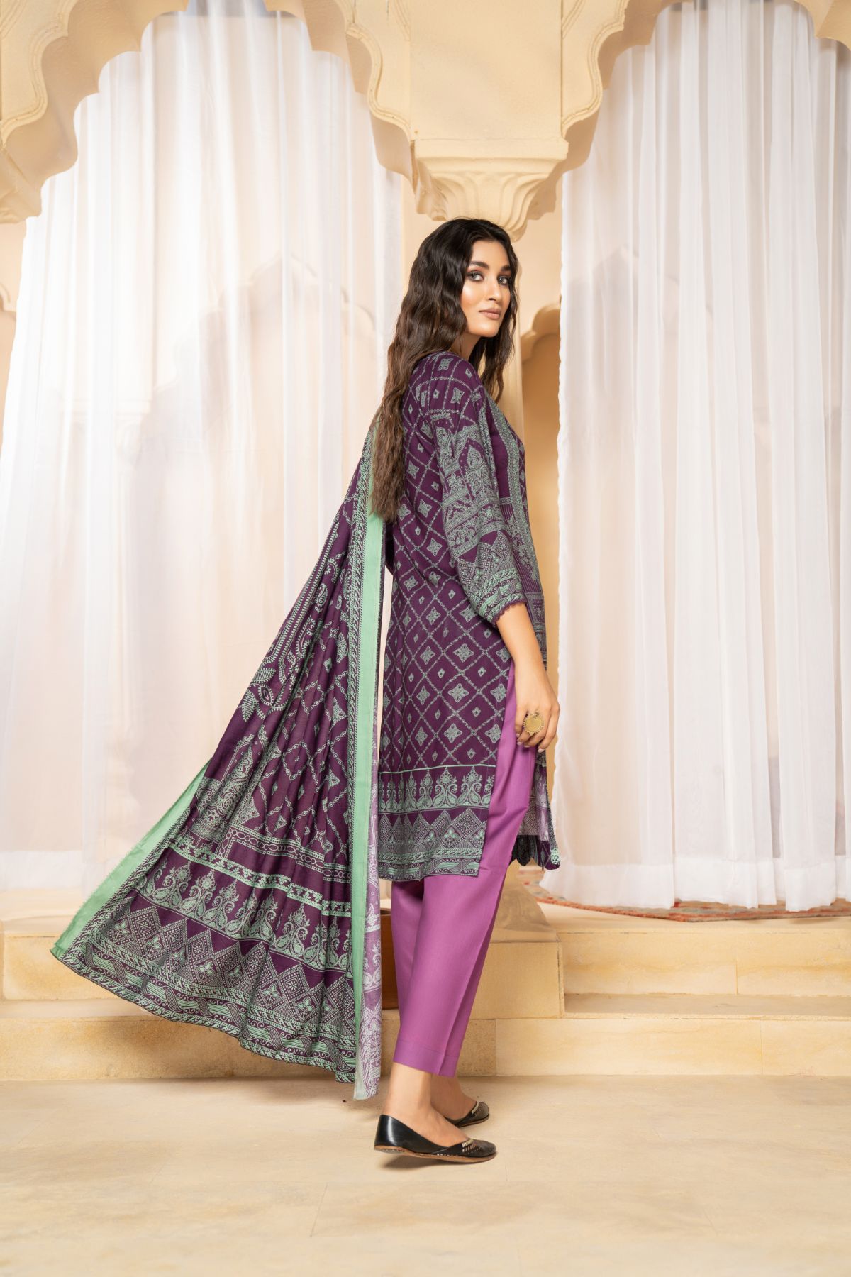 3PC Anarkali Digital Linen 58