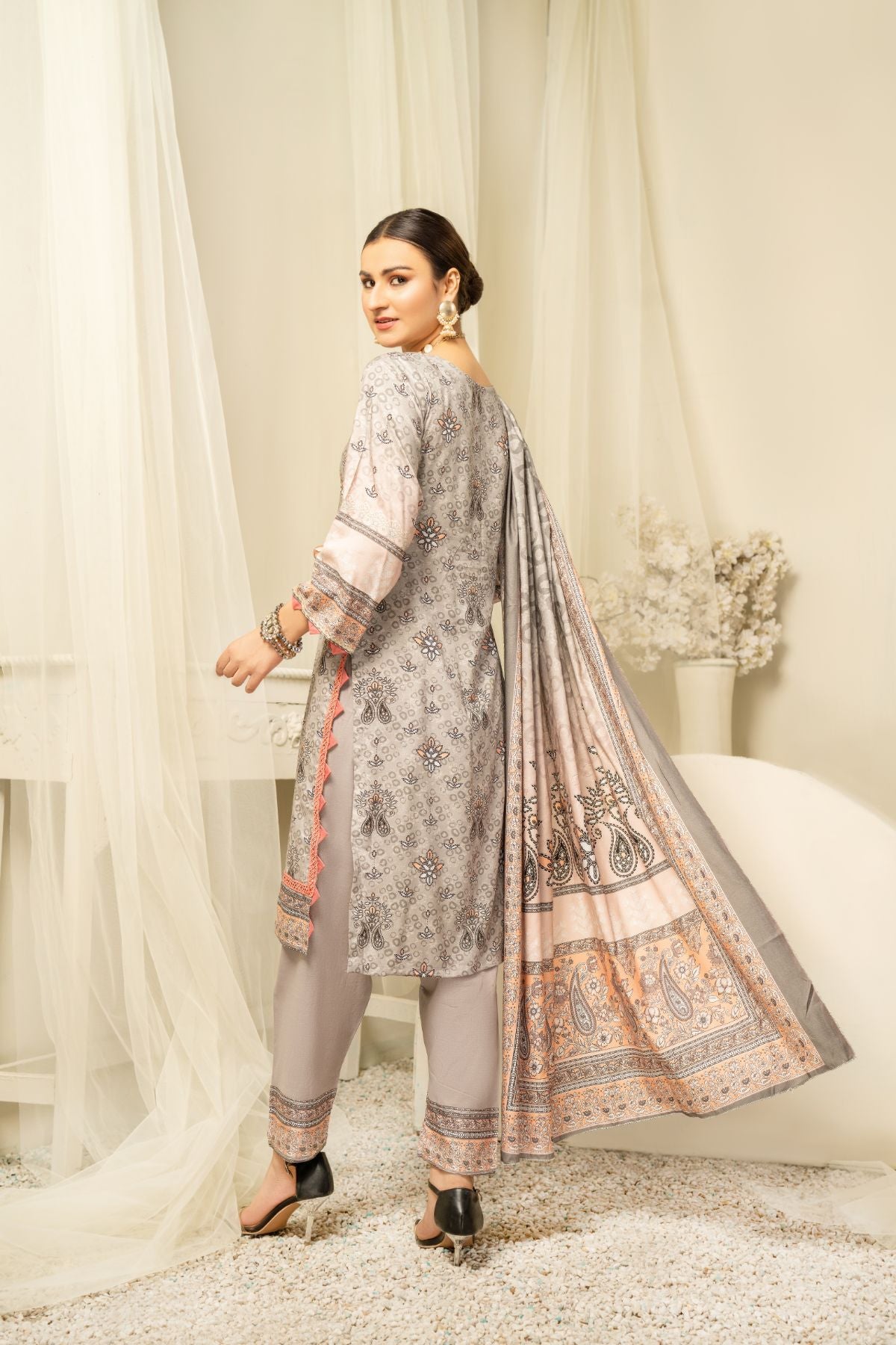3PC Anarkali Digital Linen 66