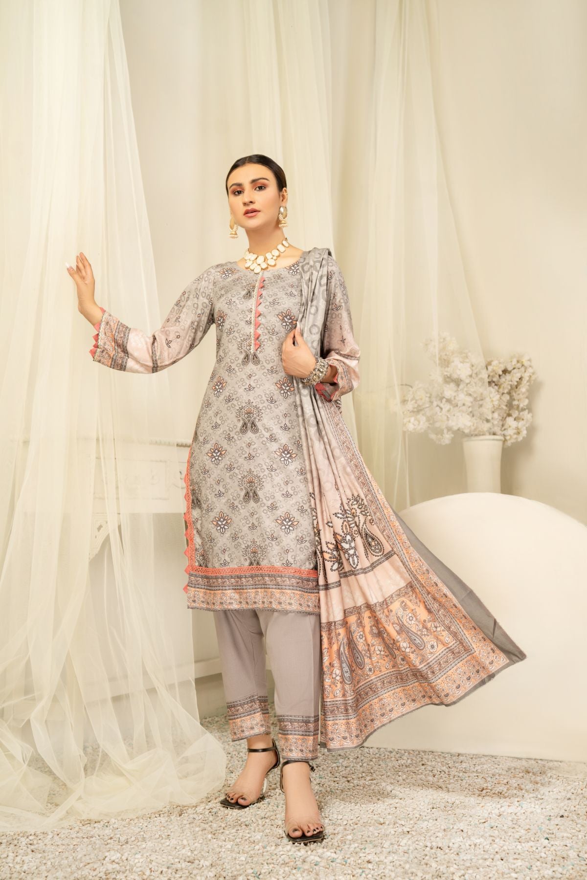 3PC Anarkali Digital Linen 66