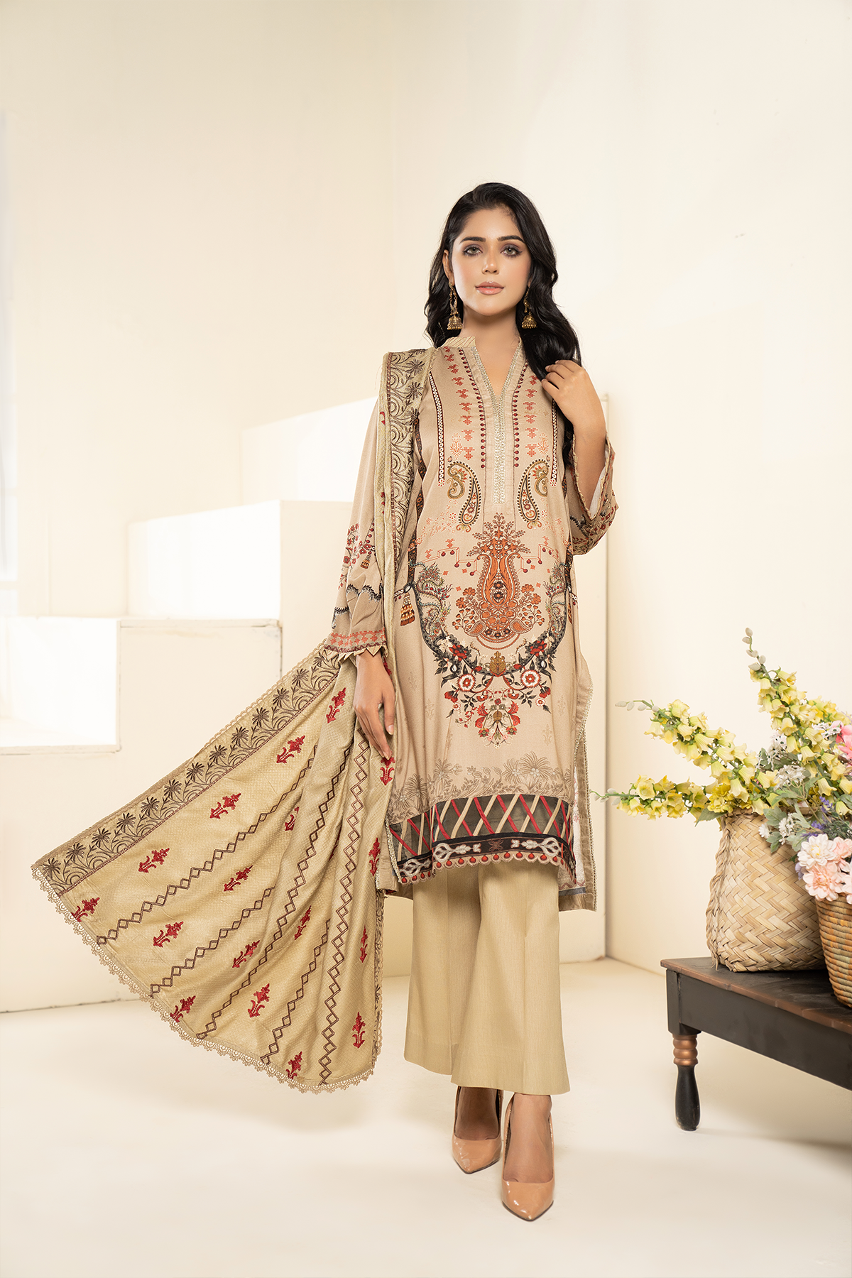 3PC Anarkali Digital Linen 74