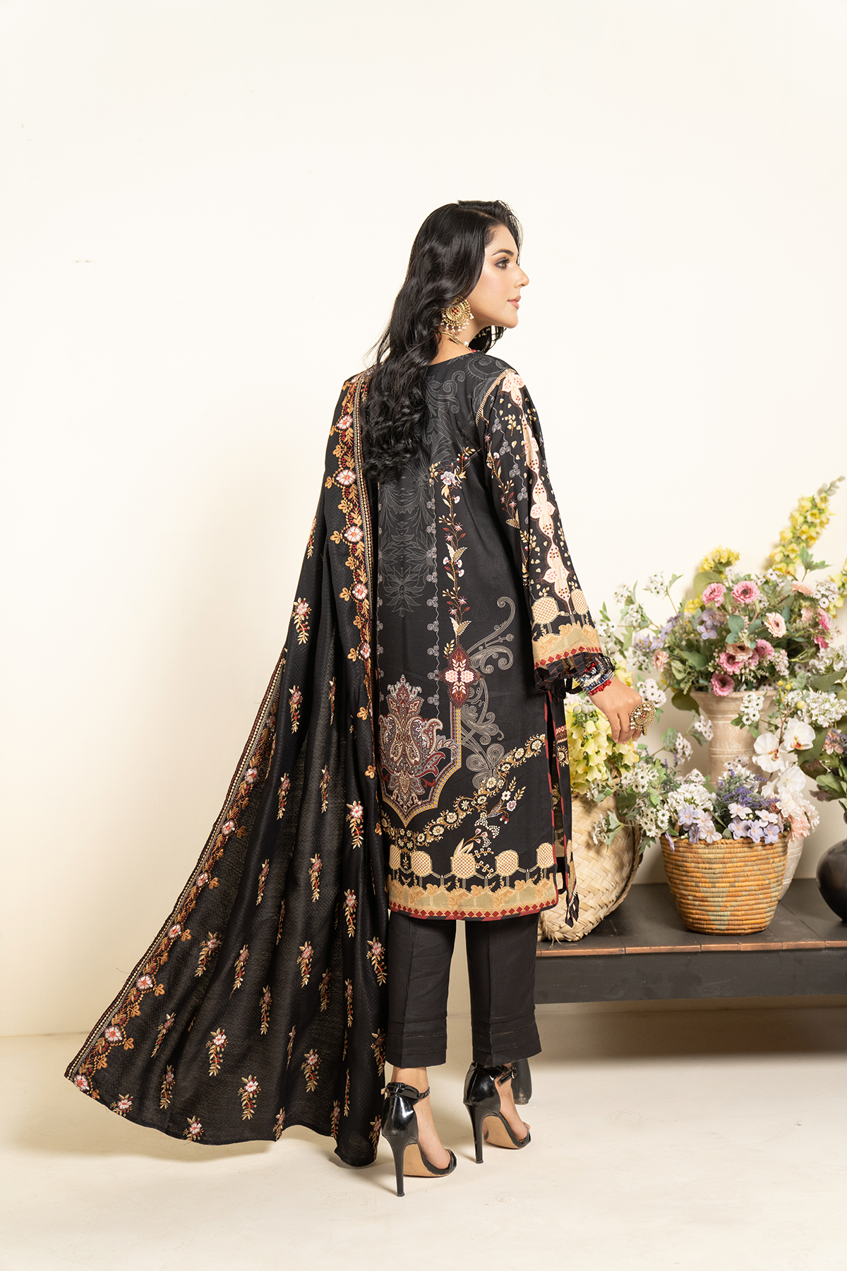 3PC Anarkali Digital Linen 75