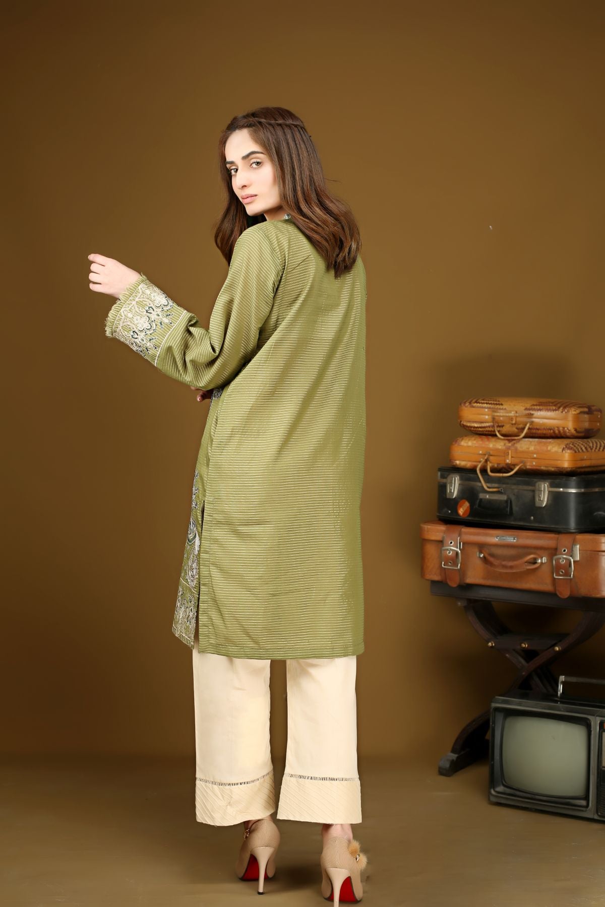 2PC Embroidered Suit - LDS 495
