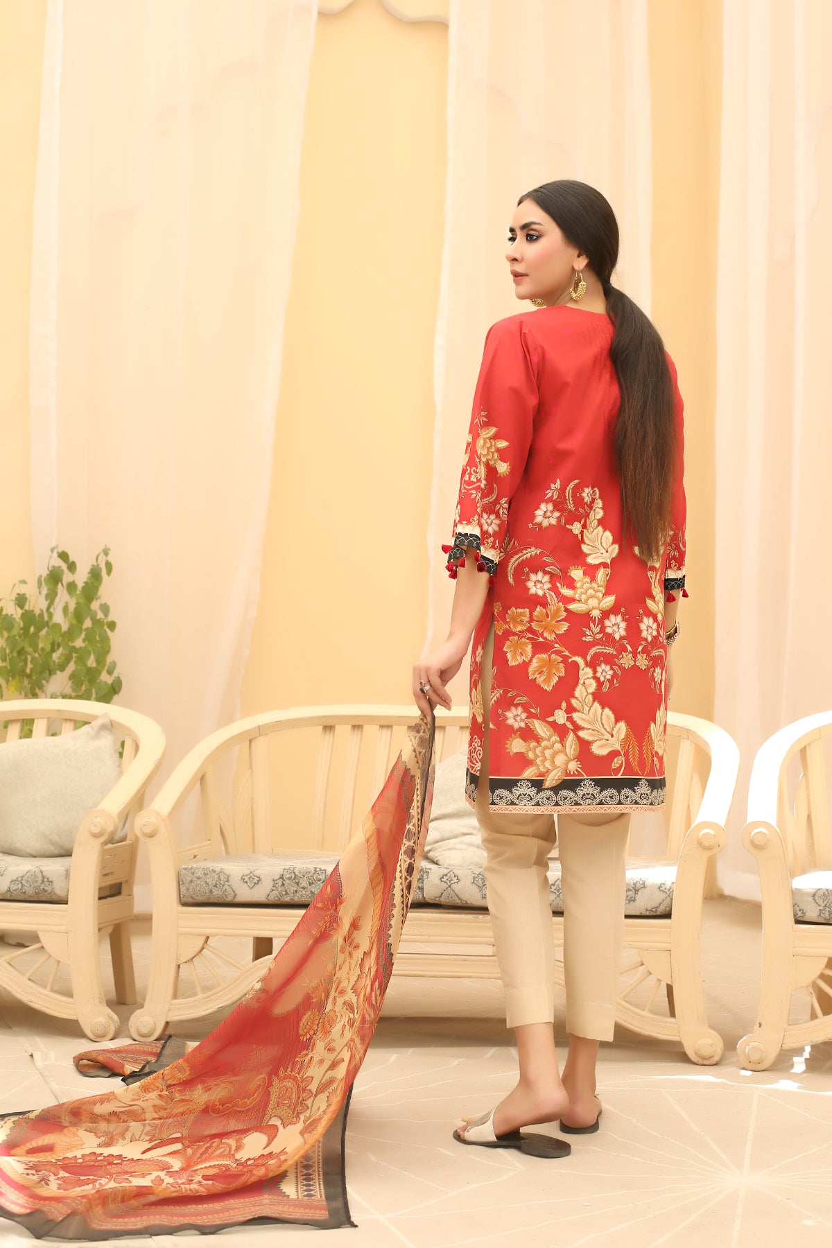 2PC Embroidered Suit - LDS 547