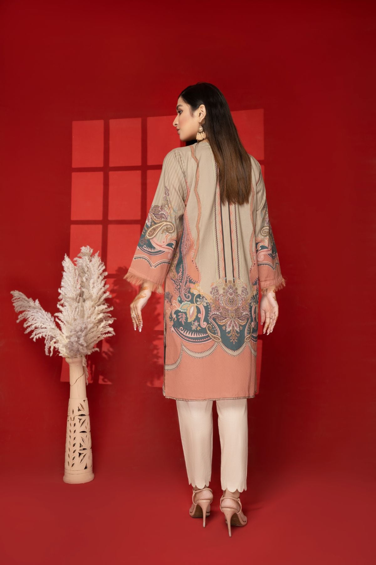 1PC Printed Embroidered Shirt - LDS 581