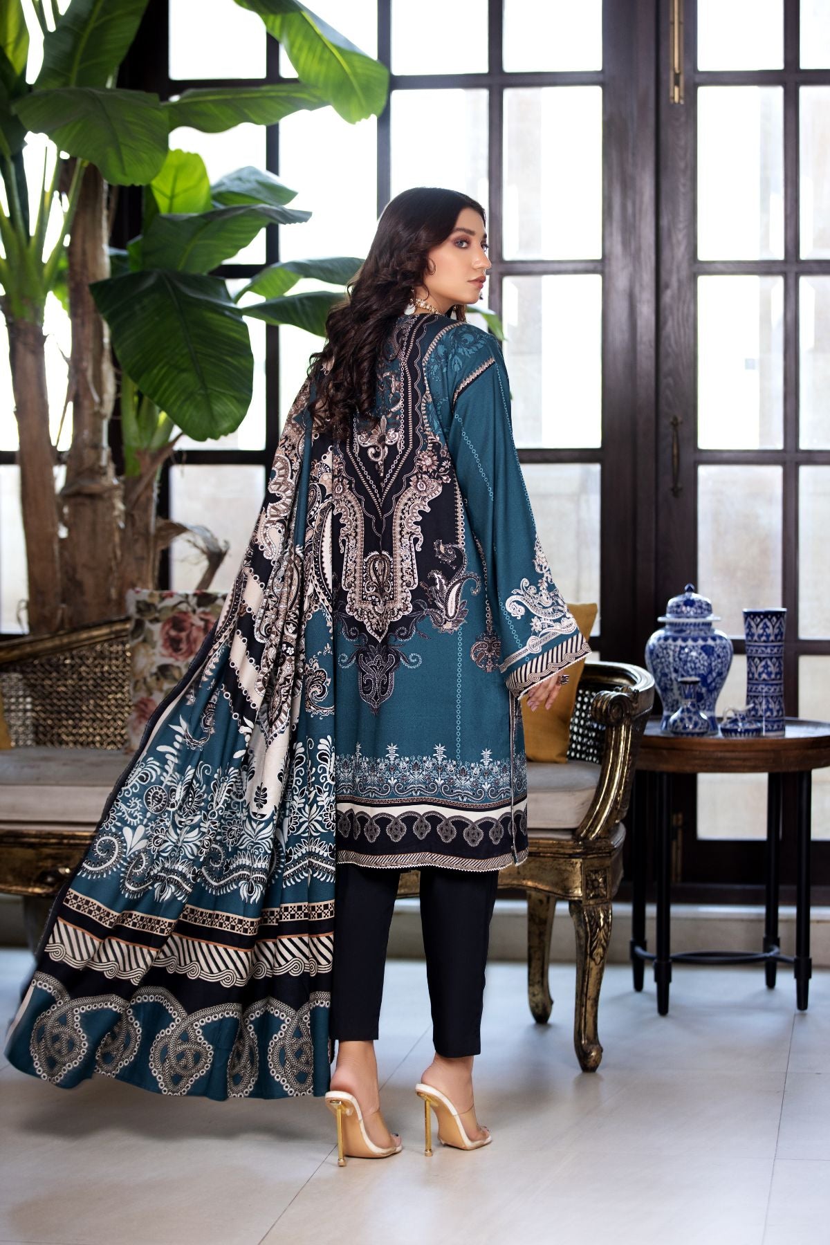 2PC Embroidered Suit - LDS 740