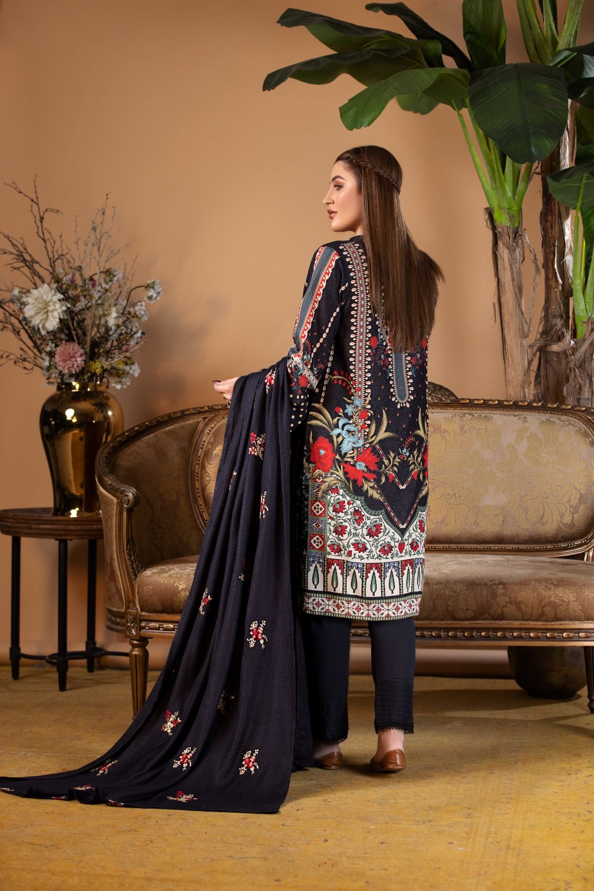 2PC Embroidered Suit - LDS 741
