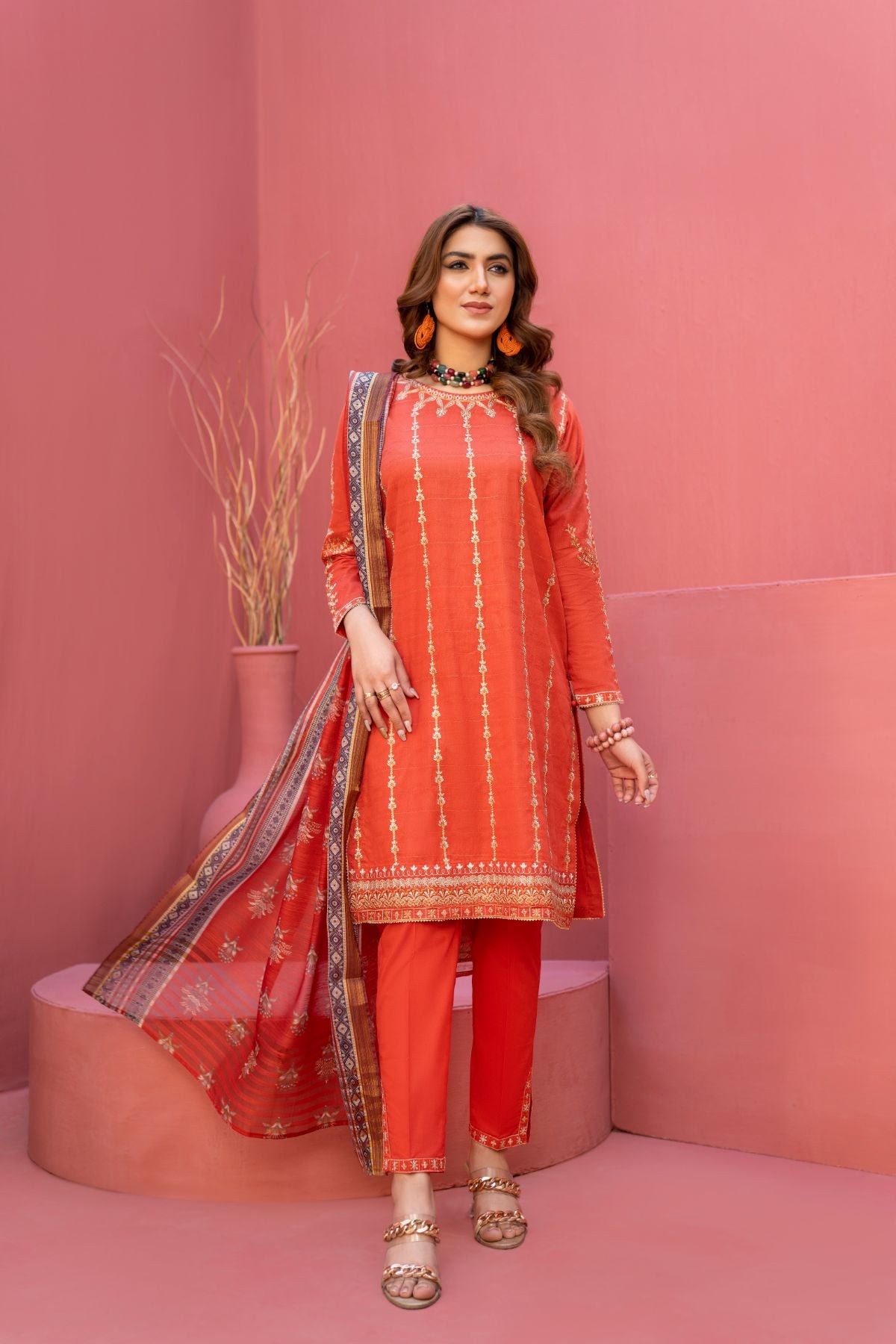 3PC Embroidered Suit - LDS 794