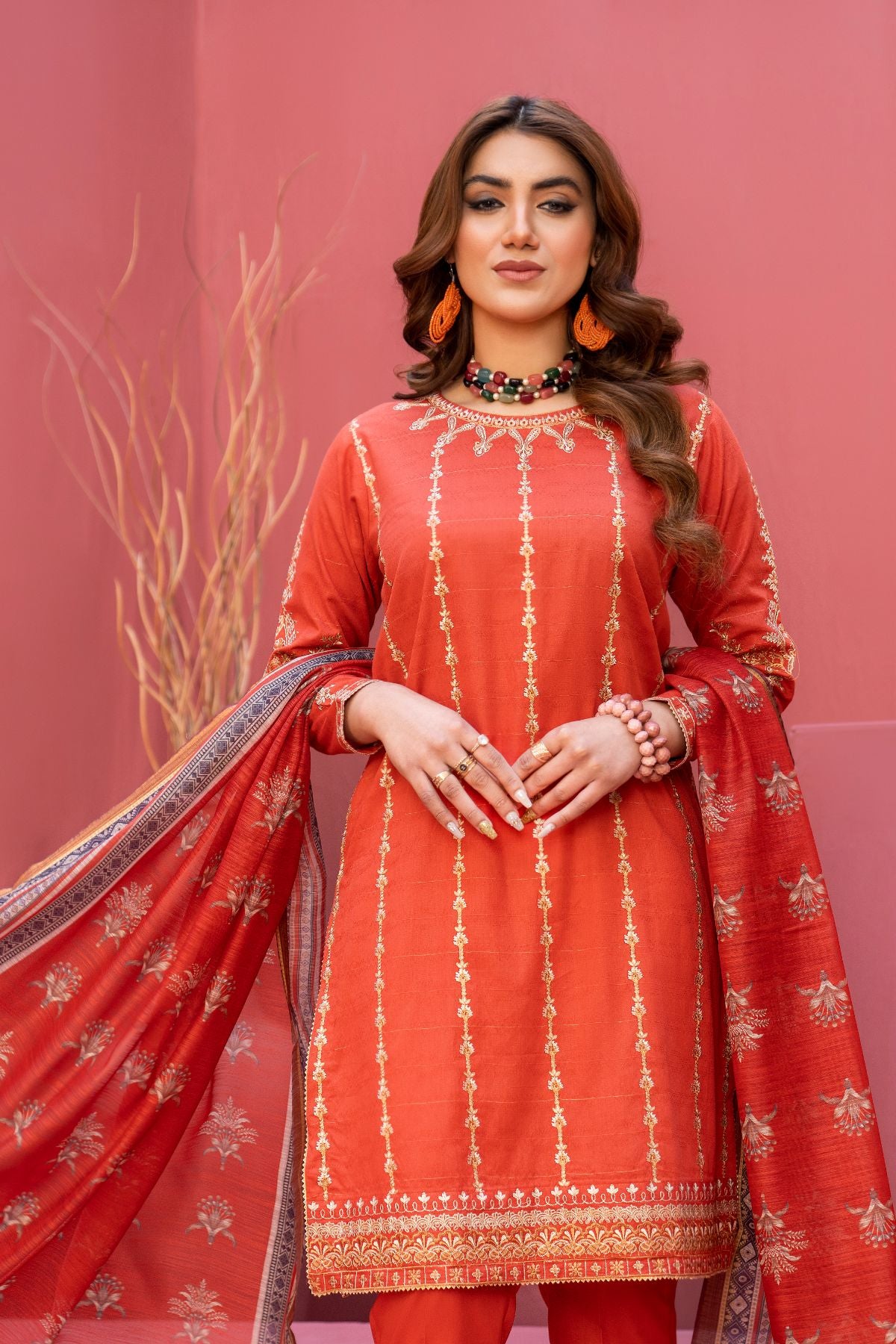 3PC Embroidered Suit - LDS 794