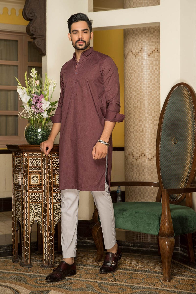 Maroon Cotton Kurta - GTS 602