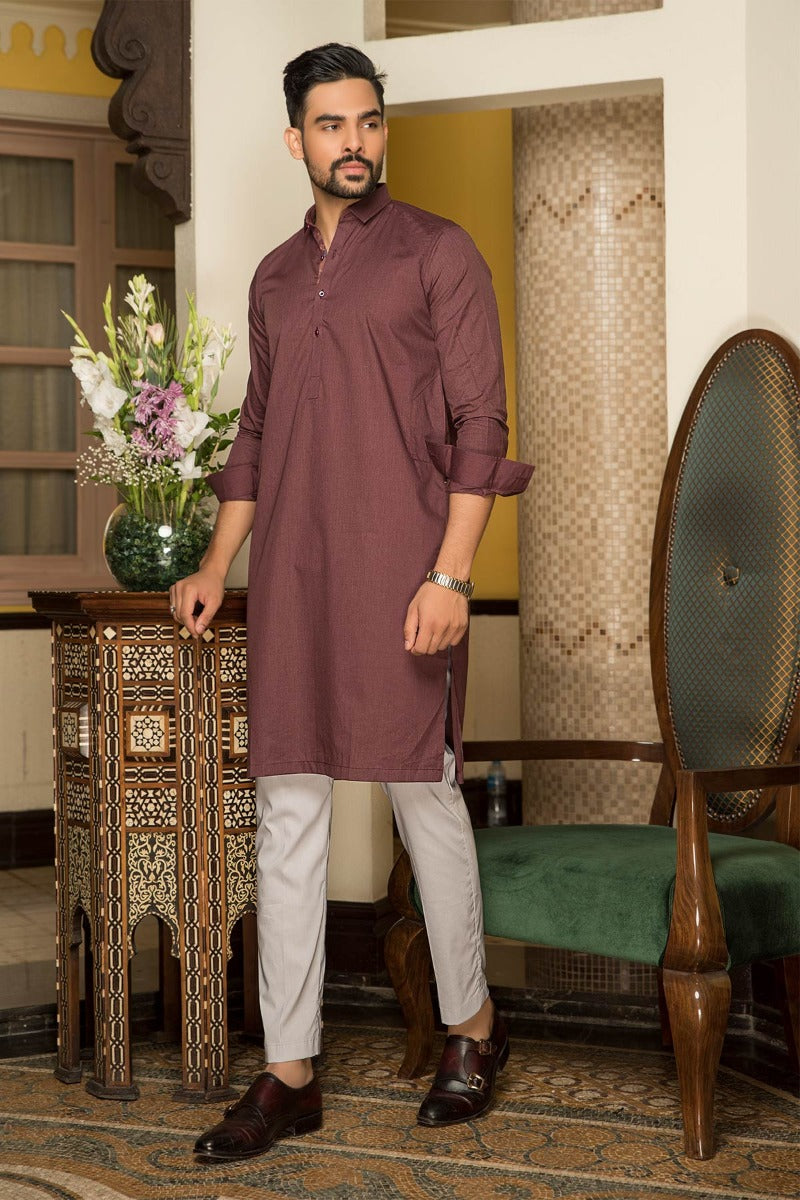 Maroon Cotton Kurta - GTS 602