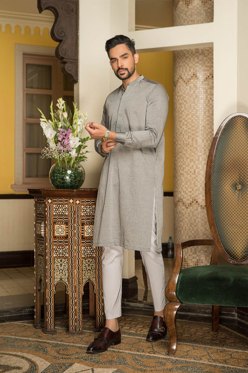 Grey Cotton Kurta - GTS 603