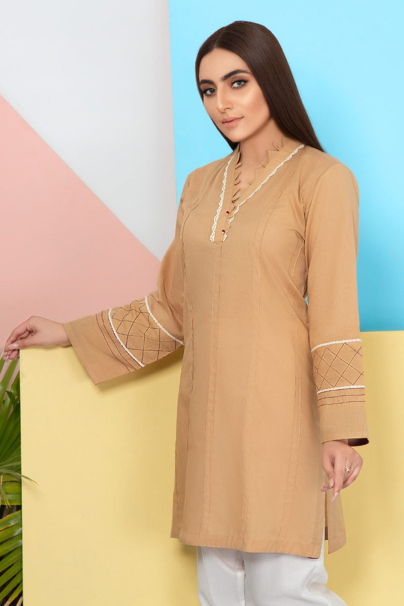 Beige Lawn Shirt - Lds-E127